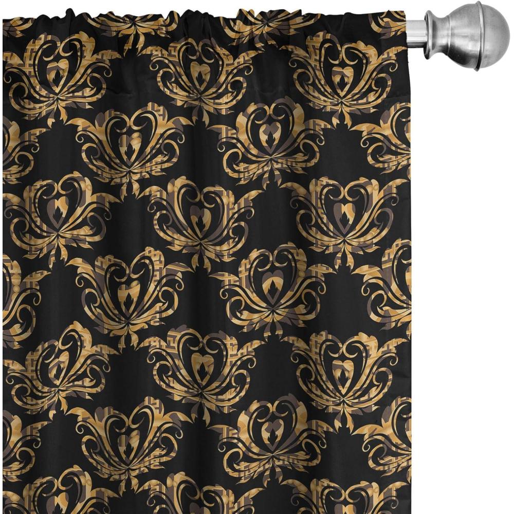imageAmbesonne Floral Curtains Flower Branches Blossoming in Minimalist Design Neutral Botanical Window Treatments 2 Panel Set for Living Room Bedroom Pair of 28 x 84 Taupe Grey and Dark Blue GreyCharcoal Grey and Marigold