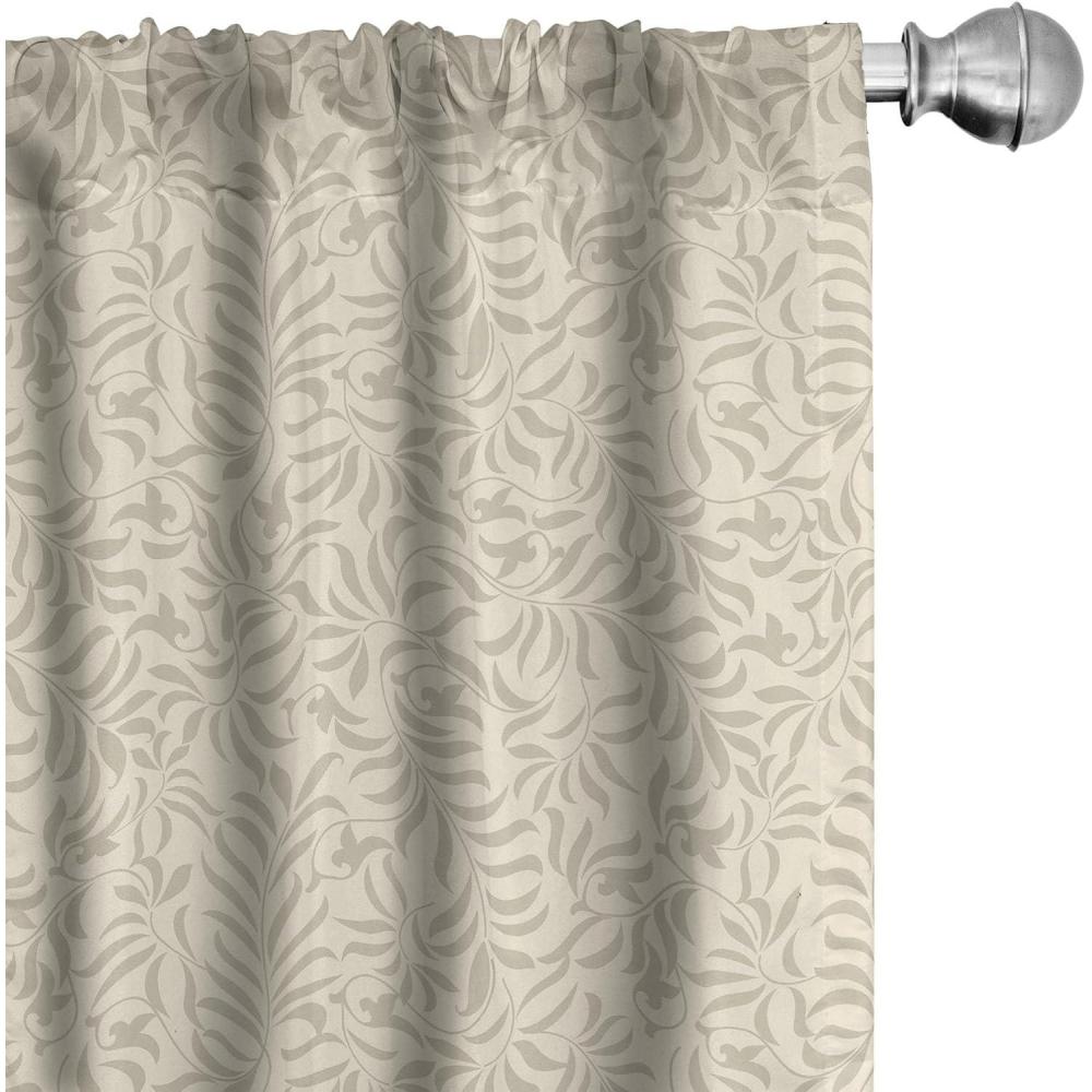 imageAmbesonne Floral Curtains Flower Branches Blossoming in Minimalist Design Neutral Botanical Window Treatments 2 Panel Set for Living Room Bedroom Pair of 28 x 84 Taupe Grey and Dark Blue GreyCream and Pale Sepia