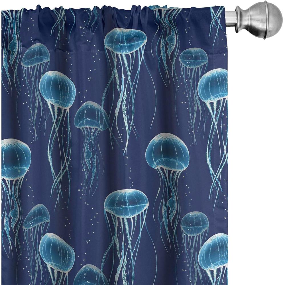 imageAmbesonne Floral Curtains Flower Branches Blossoming in Minimalist Design Neutral Botanical Window Treatments 2 Panel Set for Living Room Bedroom Pair of  28 x 84 Taupe Grey and Dark Blue GreySea Blue Indigo