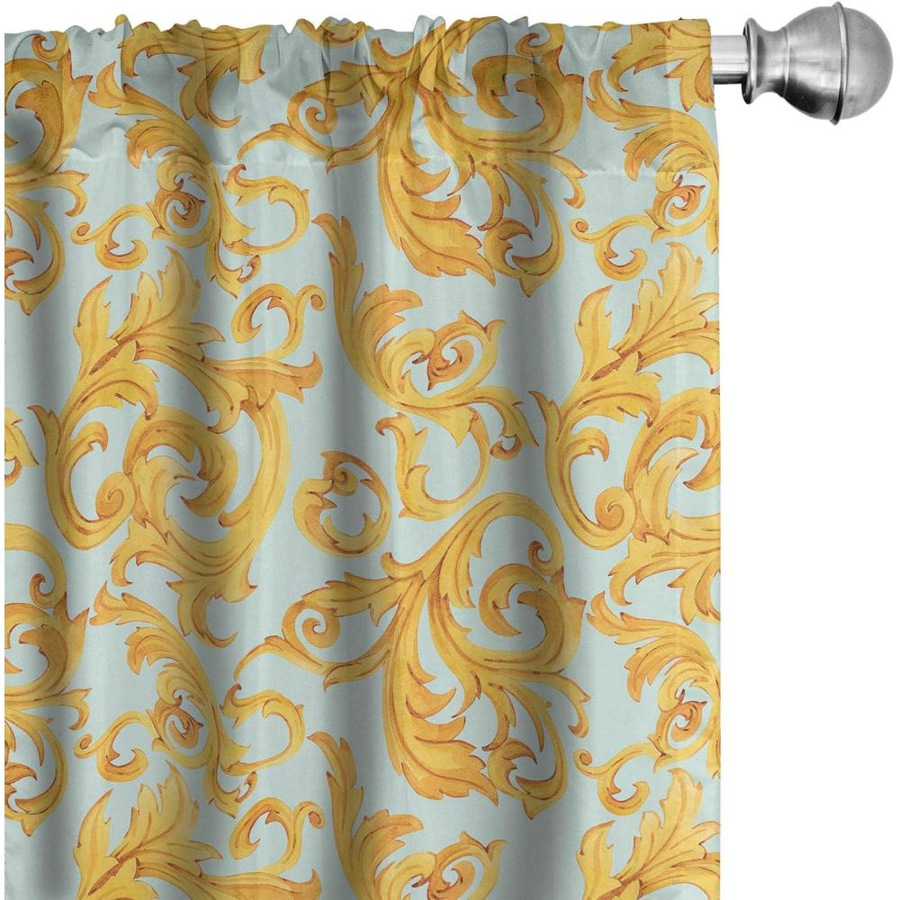 imageAmbesonne Floral Curtains Flower Branches Blossoming in Minimalist Design Neutral Botanical Window Treatments 2 Panel Set for Living Room Bedroom Pair of 28 x 84 Taupe Grey and Dark Blue GreyMarigold Pale Seafoam