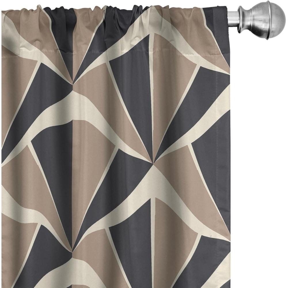 imageAmbesonne Floral Curtains Flower Branches Blossoming in Minimalist Design Neutral Botanical Window Treatments 2 Panel Set for Living Room Bedroom Pair of 28 x 84 Taupe Grey and Dark Blue GreyWarm Taupe and Dark Grey