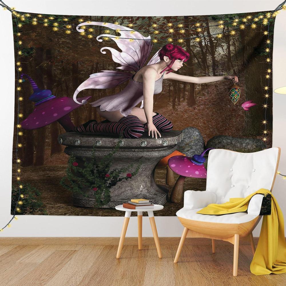 imageAmbesonne Flower Tapestry Modern Lines Leafy Eucalyptus Pattern with Tender Sunflower and Peony Fabric Wall Hanging Decor for Bedroom Living Room Dorm 28 X 23 Grey Teal Laurel GreenBrown Pink