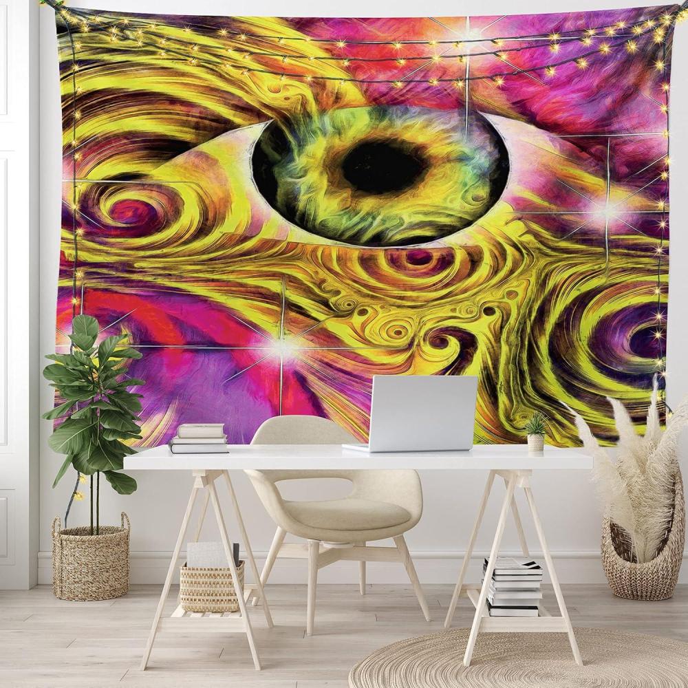 imageAmbesonne Flower Tapestry Modern Lines Leafy Eucalyptus Pattern with Tender Sunflower and Peony Fabric Wall Hanging Decor for Bedroom Living Room Dorm 28 X 23 Grey Teal Laurel GreenFuchsia Yellow