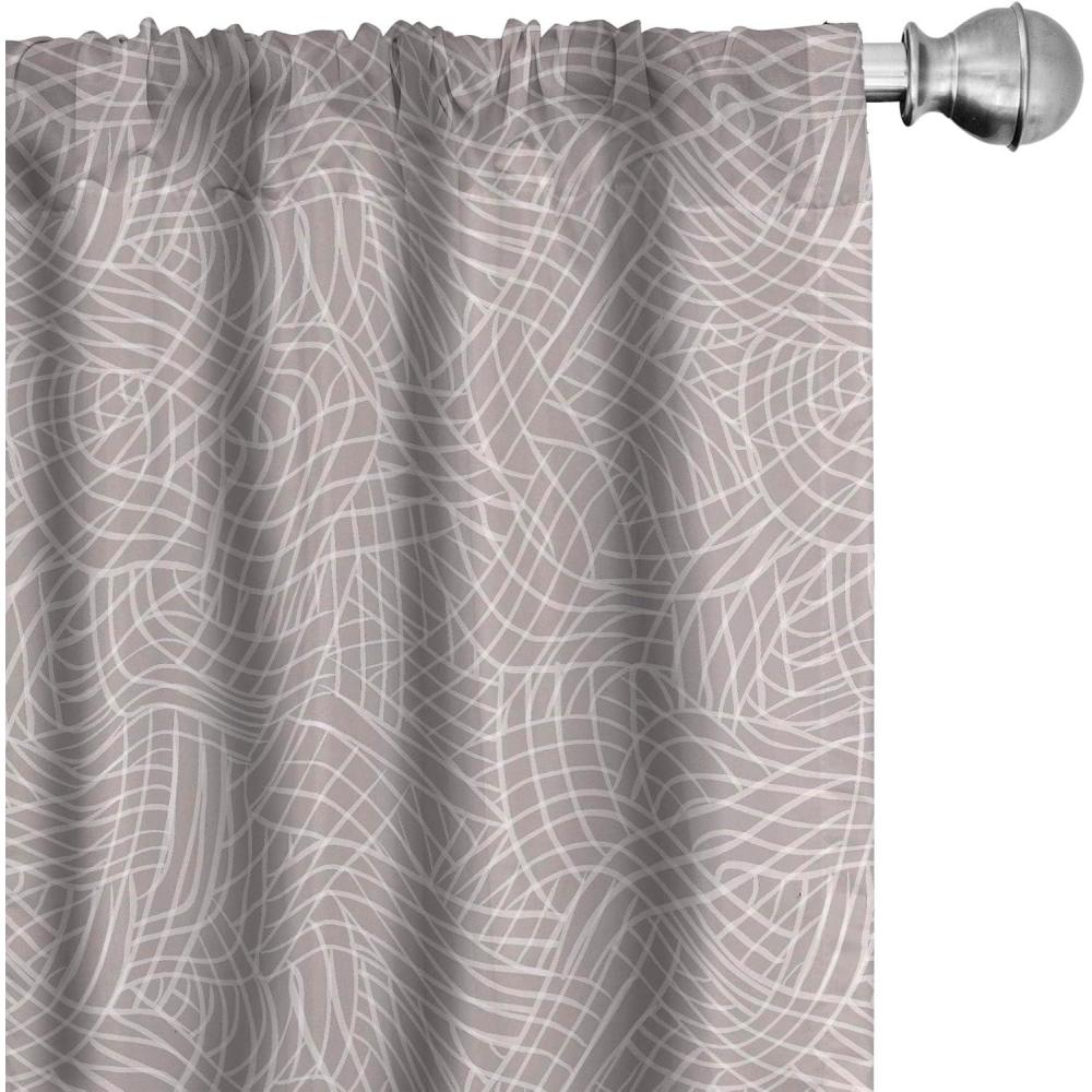imageAmbesonne Garden Scene Curtains Autumn Vibes Romantic Themed Monochrome Daisy Pattern Neutral Art Window Treatments 2 Panel Set for Living Room Bedroom Pair of 28 x 95 Charcoal Grey EggshellPale Purpleblue White