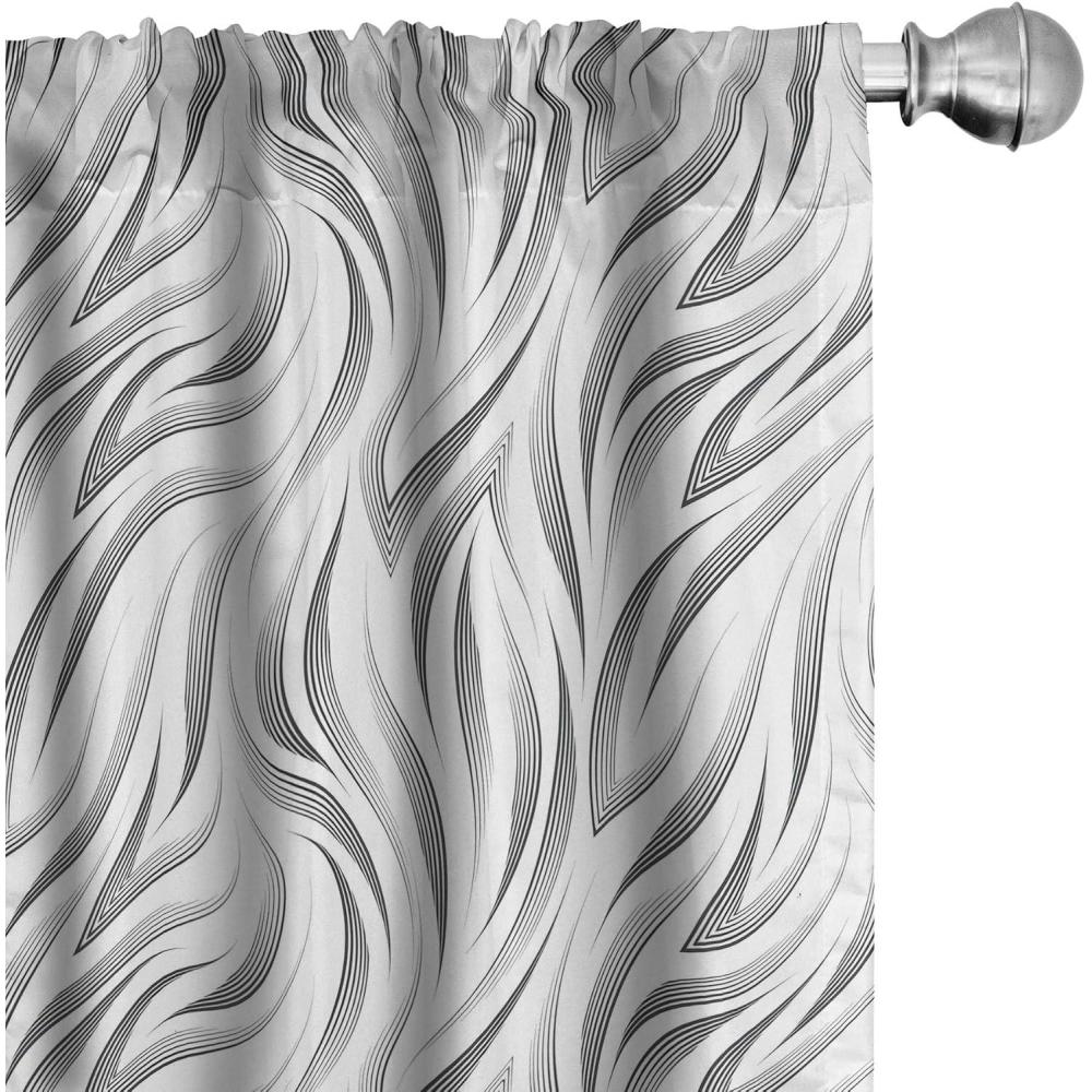 imageAmbesonne Garden Scene Curtains Autumn Vibes Romantic Themed Monochrome Daisy Pattern Neutral Art Window Treatments 2 Panel Set for Living Room Bedroom Pair of 28 x 95 Charcoal Grey EggshellCharcoal Grey and White