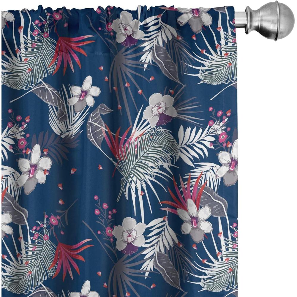 imageAmbesonne Garden Scene Curtains Autumn Vibes Romantic Themed Monochrome Daisy Pattern Neutral Art Window Treatments 2 Panel Set for Living Room Bedroom Pair of  28 x 95 Charcoal Grey EggshellDark Pink Dark Lavender