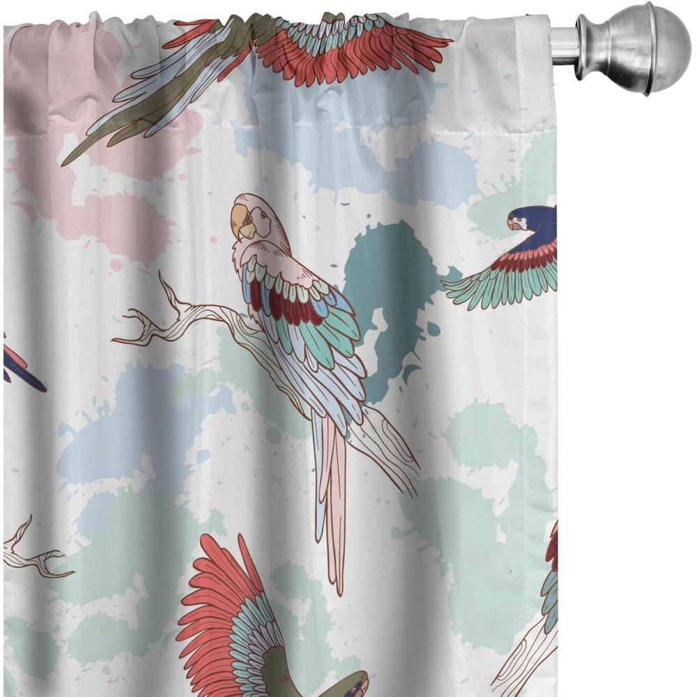 imageAmbesonne Garden Scene Curtains Autumn Vibes Romantic Themed Monochrome Daisy Pattern Neutral Art Window Treatments 2 Panel Set for Living Room Bedroom Pair of  28 x 95 Charcoal Grey EggshellMulticolor White