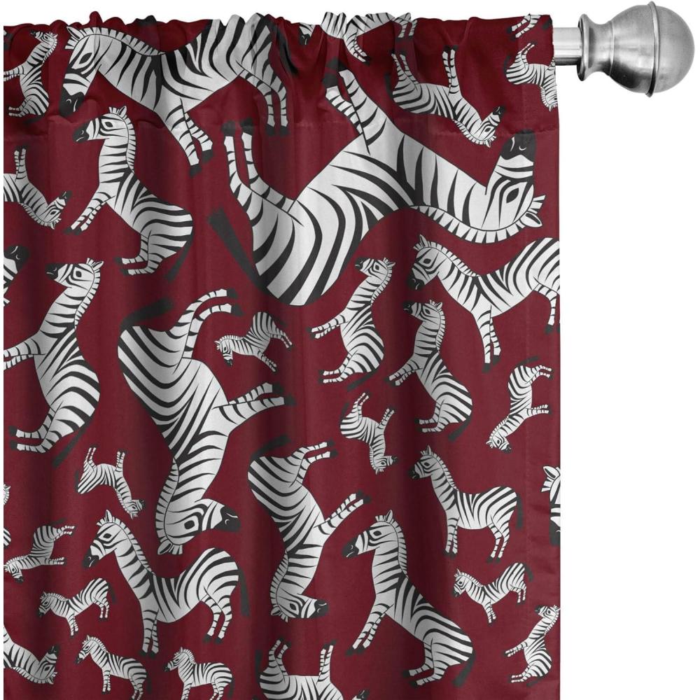 imageAmbesonne Garden Scene Curtains Autumn Vibes Romantic Themed Monochrome Daisy Pattern Neutral Art Window Treatments 2 Panel Set for Living Room Bedroom Pair of  28 x 95 Charcoal Grey EggshellRaspberry and White