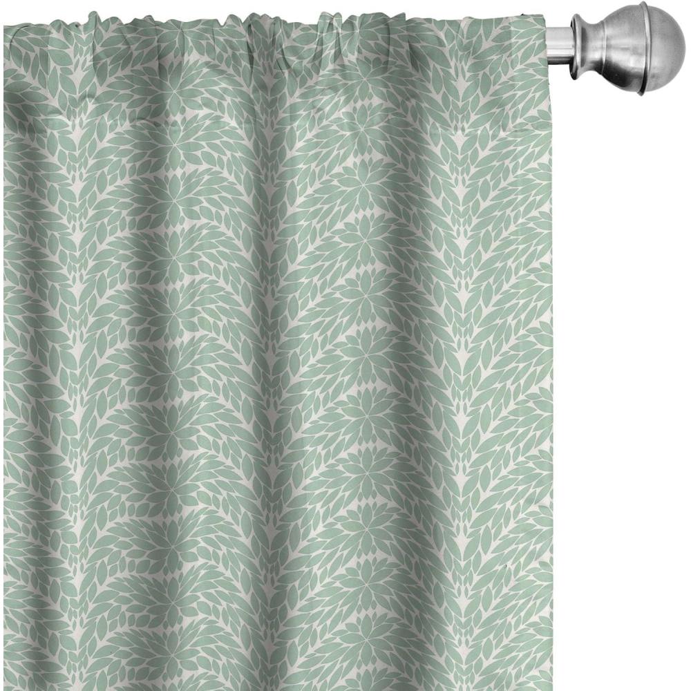 imageAmbesonne Garden Scene Curtains Autumn Vibes Romantic Themed Monochrome Daisy Pattern Neutral Art Window Treatments 2 Panel Set for Living Room Bedroom Pair of  28 x 95 Charcoal Grey EggshellMint Green and White
