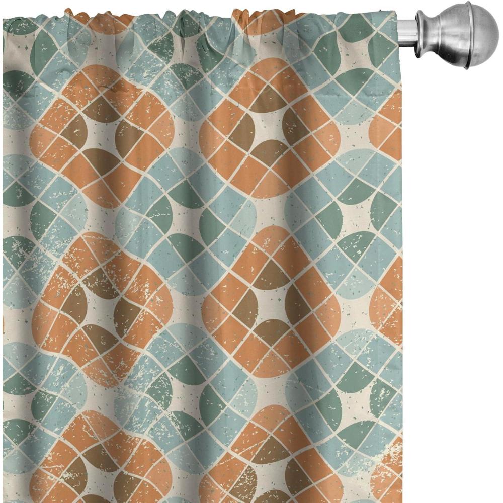 imageAmbesonne Garden Scene Curtains Autumn Vibes Romantic Themed Monochrome Daisy Pattern Neutral Art Window Treatments 2 Panel Set for Living Room Bedroom Pair of 28 x 95 Charcoal Grey EggshellBurnt Sienna Cadet Blue