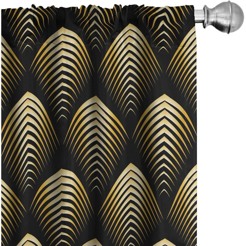 imageAmbesonne Garden Scene Curtains Autumn Vibes Romantic Themed Monochrome Daisy Pattern Neutral Art Window Treatments 2 Panel Set for Living Room Bedroom Pair of  28 x 95 Charcoal Grey EggshellCharcoal Grey Mustard