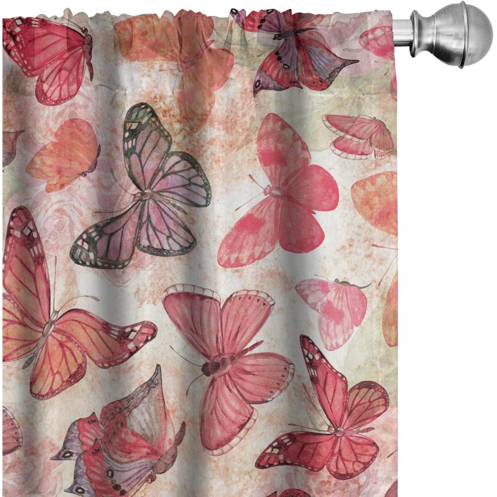 imageAmbesonne Garden Scene Curtains Soft Tones Flowers Boho Pattern Springtime Inspired Neutral Art Window Treatments 2 Panel Set for Living Room Bedroom Pair of 28 x 95 Lavender Blue Warm TaupeCoral Salmon Dried Rose