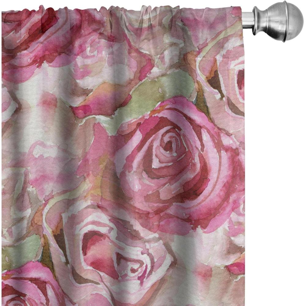 imageAmbesonne Garden Scene Curtains Soft Tones Flowers Boho Pattern Springtime Inspired Neutral Art Window Treatments 2 Panel Set for Living Room Bedroom Pair of 28 x 95 Lavender Blue Warm TaupeRose Pistachio Green