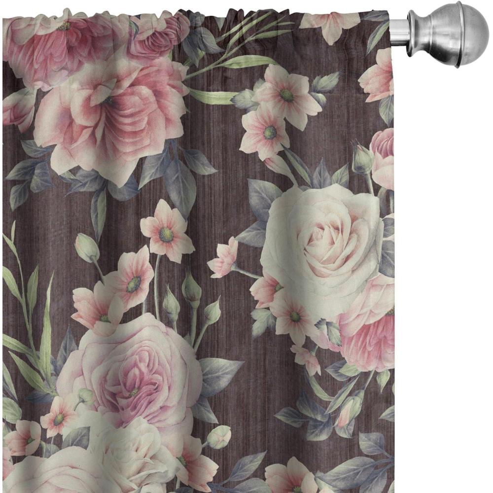 imageAmbesonne Garden Scene Curtains Soft Tones Flowers Boho Pattern Springtime Inspired Neutral Art Window Treatments 2 Panel Set for Living Room Bedroom Pair of 28 x 95 Lavender Blue Warm TaupePale Yellow Pastel Pink