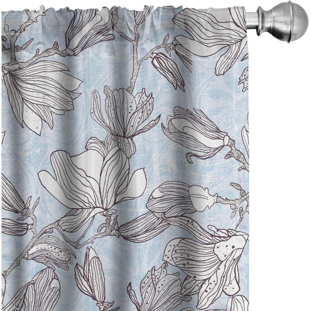 imageAmbesonne Garden Scene Curtains Soft Tones Flowers Boho Pattern Springtime Inspired Neutral Art Window Treatments 2 Panel Set for Living Room Bedroom Pair of 28 x 95 Lavender Blue Warm TaupeSoft Blue and Dark Purple