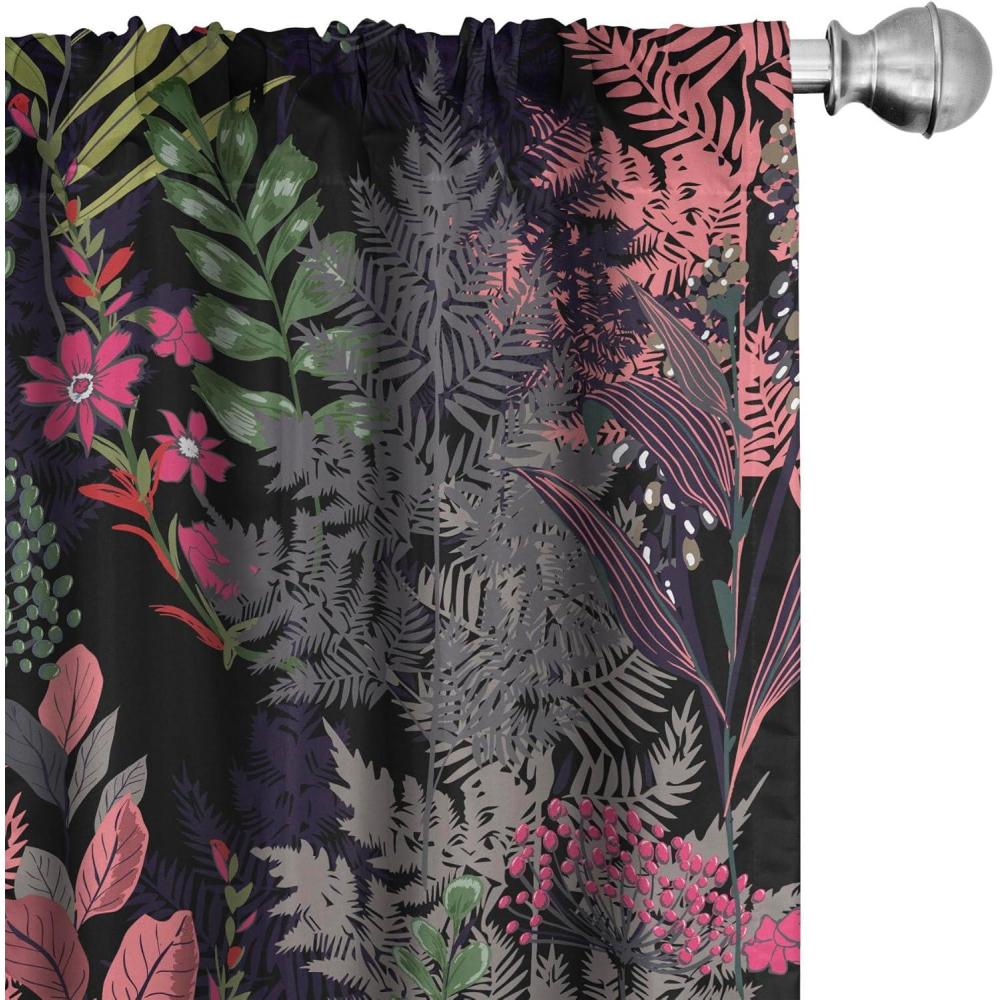 imageAmbesonne Garden Scene Curtains Soft Tones Flowers Boho Pattern Springtime Inspired Neutral Art Window Treatments 2 Panel Set for Living Room Bedroom Pair of 28 x 95 Lavender Blue Warm TaupePastel Pink and Charcoal Grey