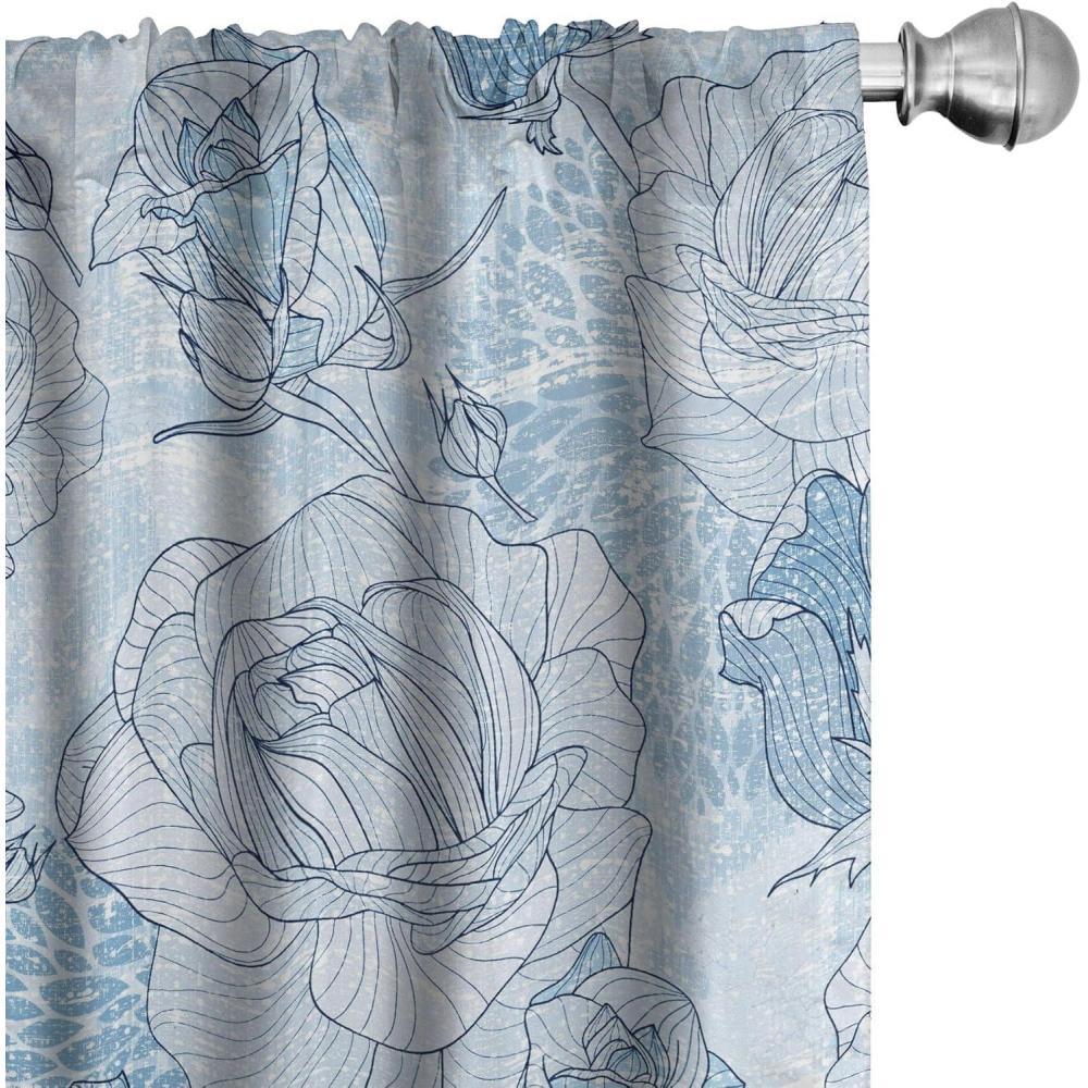 imageAmbesonne Garden Scene Curtains Soft Tones Flowers Boho Pattern Springtime Inspired Neutral Art Window Treatments 2 Panel Set for Living Room Bedroom Pair of 28 x 95 Lavender Blue Warm TaupeSea Blue Soft Blue