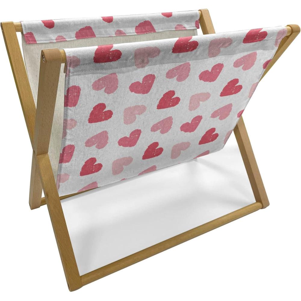 imageAmbesonne Hearts Magazine and Book Holder Rhythmic Sponge Print Look Cutsy Valentines Romance Love Floor Rack Decor for Interior of Home amp Office 22 x 19 Blush Pastel PinkBlush Pastel Pink