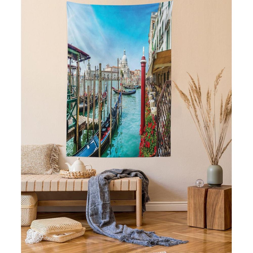 imageAmbesonne Mint Tapestry Blurry Abstract Background Shady Pastel Toned Modern Watercolor Murky Image Wall Hanging for Bedroom Living Room Dorm Decor 60 X 80 Mint GreenAqua Red