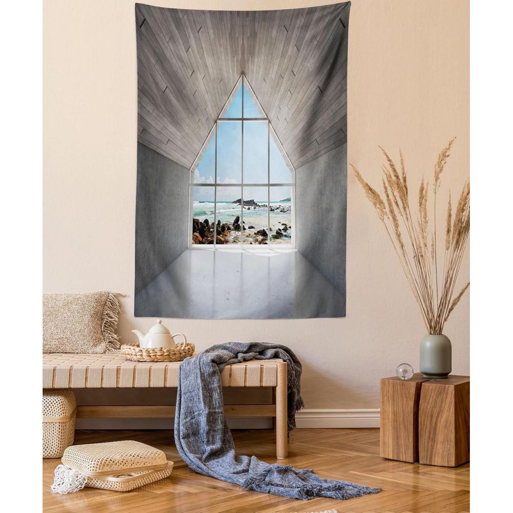 imageAmbesonne Mint Tapestry Blurry Abstract Background Shady Pastel Toned Modern Watercolor Murky Image Wall Hanging for Bedroom Living Room Dorm Decor 60 X 80 Mint GreenGrey Sky