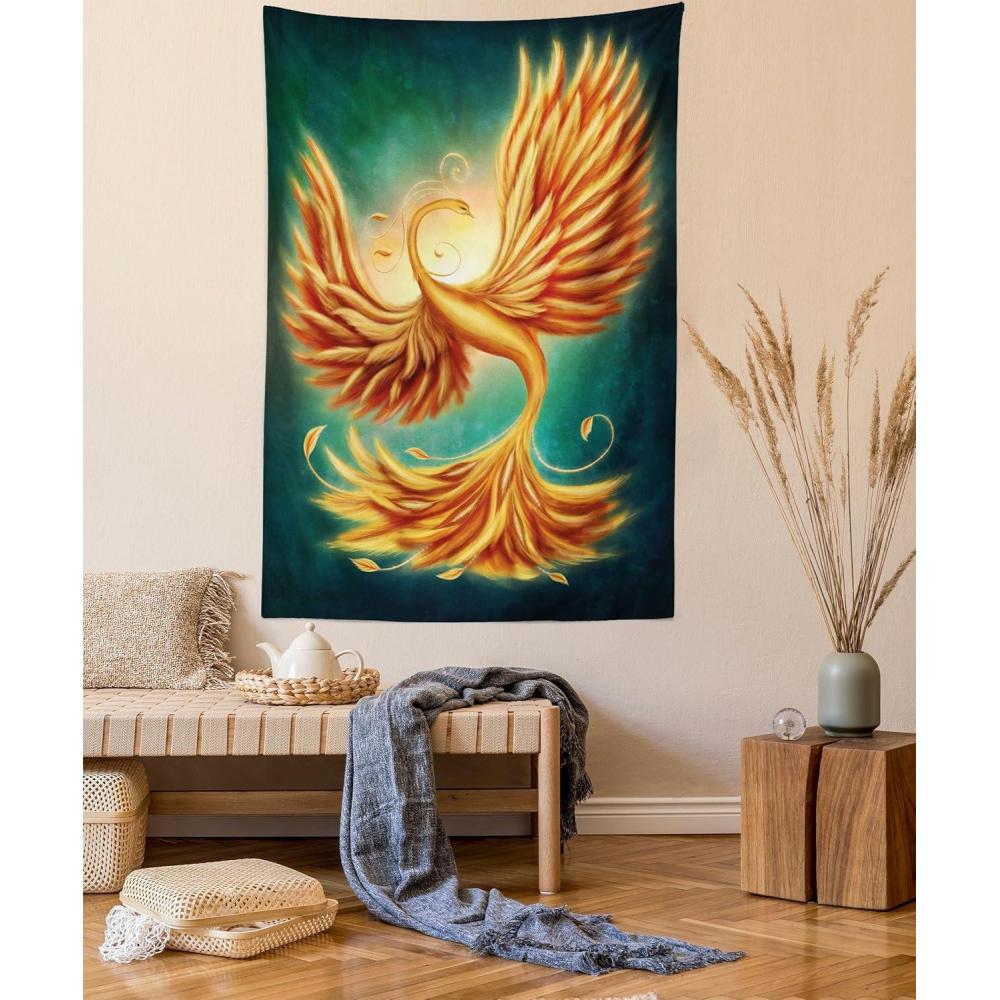 imageAmbesonne Mint Tapestry Blurry Abstract Background Shady Pastel Toned Modern Watercolor Murky Image Wall Hanging for Bedroom Living Room Dorm Decor 60 X 80 Mint GreenMarigold Emerald