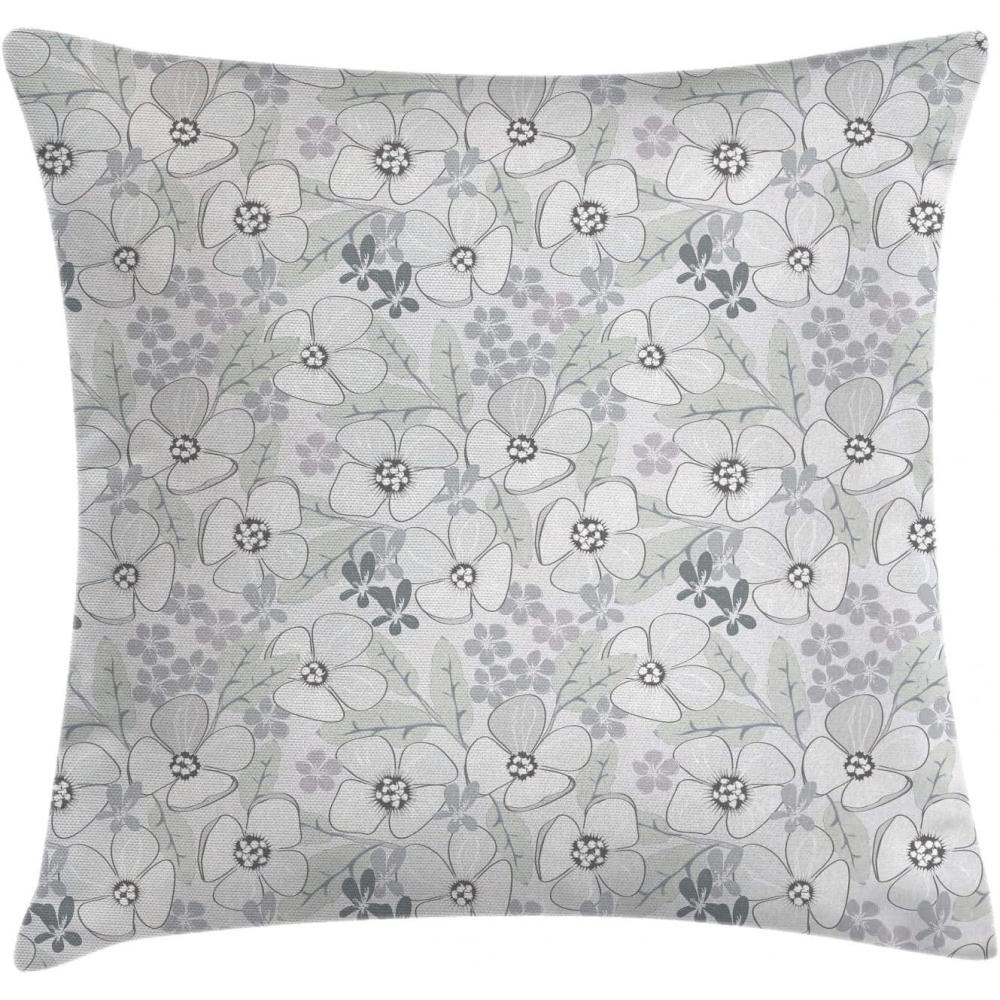 imageAmbesonne Modern Throw Pillow Cushion Cover Geometric Triangle Shapes Zig Zag Triggering Lines Minimalist Pattern Print Decorative Square Accent Pillow Case 18 X 18 Black and WhiteGrey White