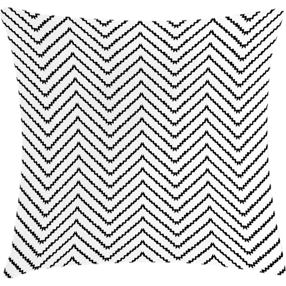 imageAmbesonne Modern Throw Pillow Cushion Cover Geometric Triangle Shapes Zig Zag Triggering Lines Minimalist Pattern Print Decorative Square Accent Pillow Case 18 X 18 Black and WhiteBlack and White