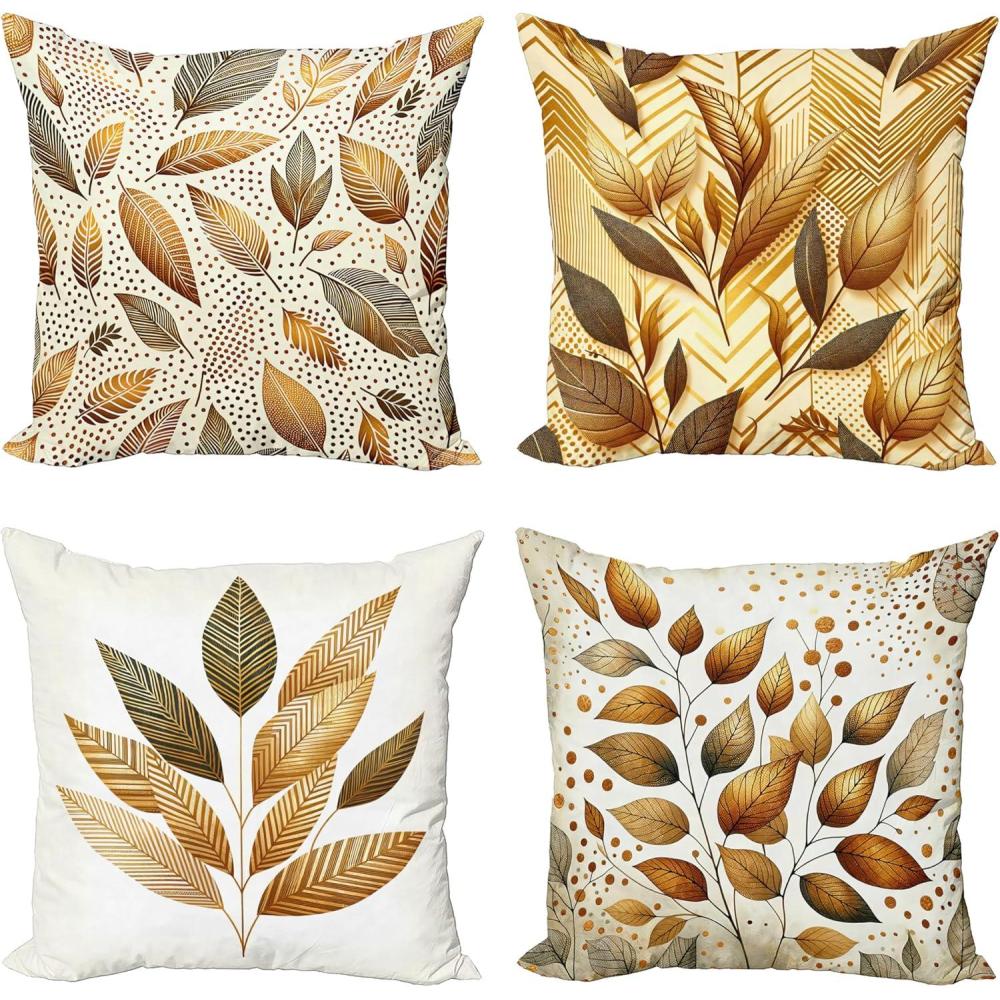 imageAmbesonne Modern Throw Pillow Cushion Cover Geometric Triangle Shapes Zig Zag Triggering Lines Minimalist Pattern Print Decorative Square Accent Pillow Case 18 X 18 Black and WhiteGinger Brown and Cream