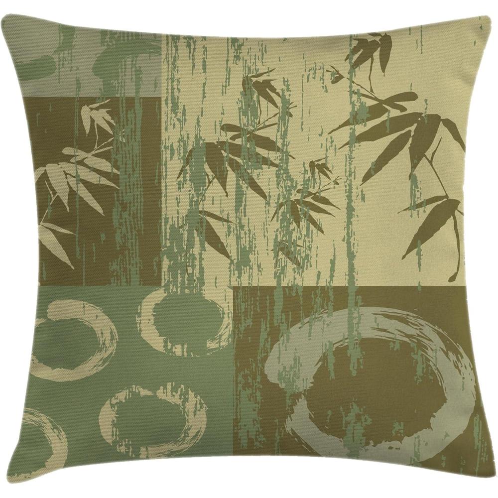 imageAmbesonne Modern Throw Pillow Cushion Cover Geometric Triangle Shapes Zig Zag Triggering Lines Minimalist Pattern Print Decorative Square Accent Pillow Case 18 X 18 Black and WhiteDark Green