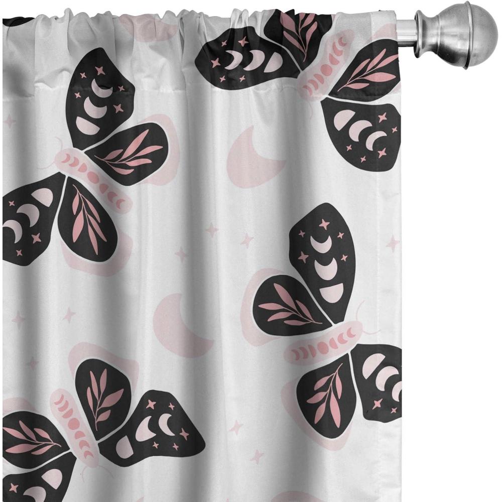 imageAmbesonne Nature Themed Curtains Modern Pattern of Tropical Atmosphere Neutral Leaves and Bumblebee Window Treatments 2 Panel Set for Living Room Bedroom Pair of 28 x 84 Purpleblue Sand BrownRose Dark Grey