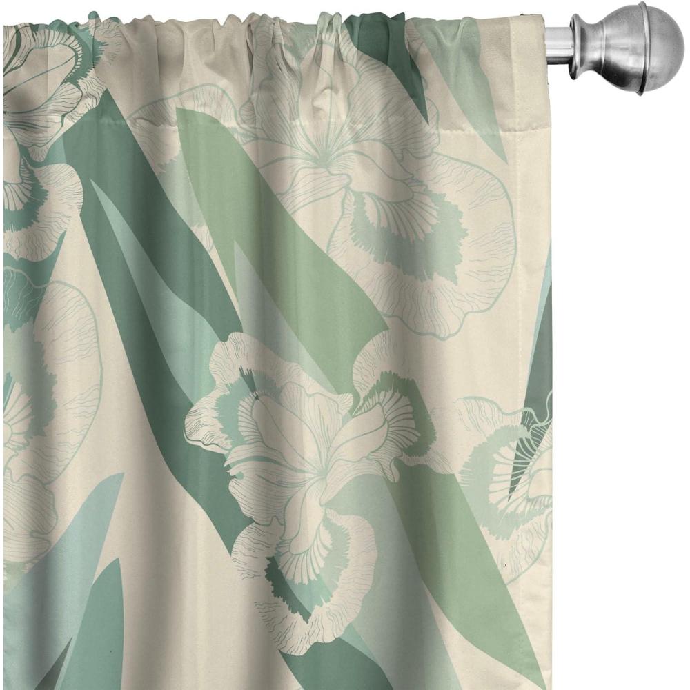 imageAmbesonne Nature Themed Curtains Modern Pattern of Tropical Atmosphere Neutral Leaves and Bumblebee Window Treatments 2 Panel Set for Living Room Bedroom Pair of 28 x 84 Purpleblue Sand BrownLaurel Green Pale Seafoam