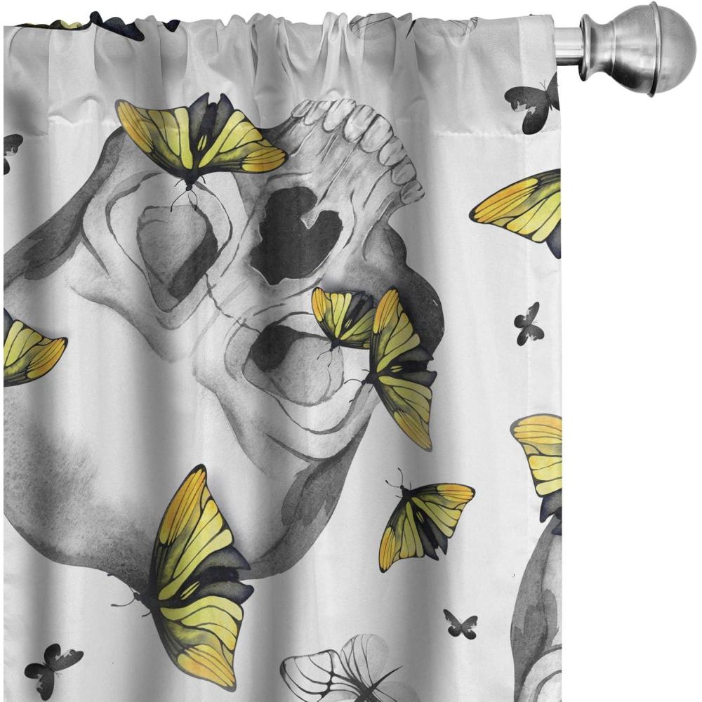 imageAmbesonne Nature Themed Curtains Modern Pattern of Tropical Atmosphere Neutral Leaves and Bumblebee Window Treatments 2 Panel Set for Living Room Bedroom Pair of 28 x 84 Purpleblue Sand BrownOff White Pale Green