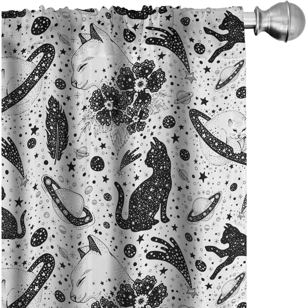 imageAmbesonne Nature Themed Curtains Modern Pattern of Tropical Atmosphere Neutral Leaves and Bumblebee Window Treatments 2 Panel Set for Living Room Bedroom Pair of 28 x 84 Purpleblue Sand BrownOff White Dark Grey