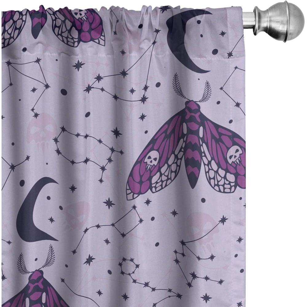 imageAmbesonne Nature Themed Curtains Modern Pattern of Tropical Atmosphere Neutral Leaves and Bumblebee Window Treatments 2 Panel Set for Living Room Bedroom Pair of  28 x 84 Purpleblue Sand BrownPale Lilac Purple Indigo