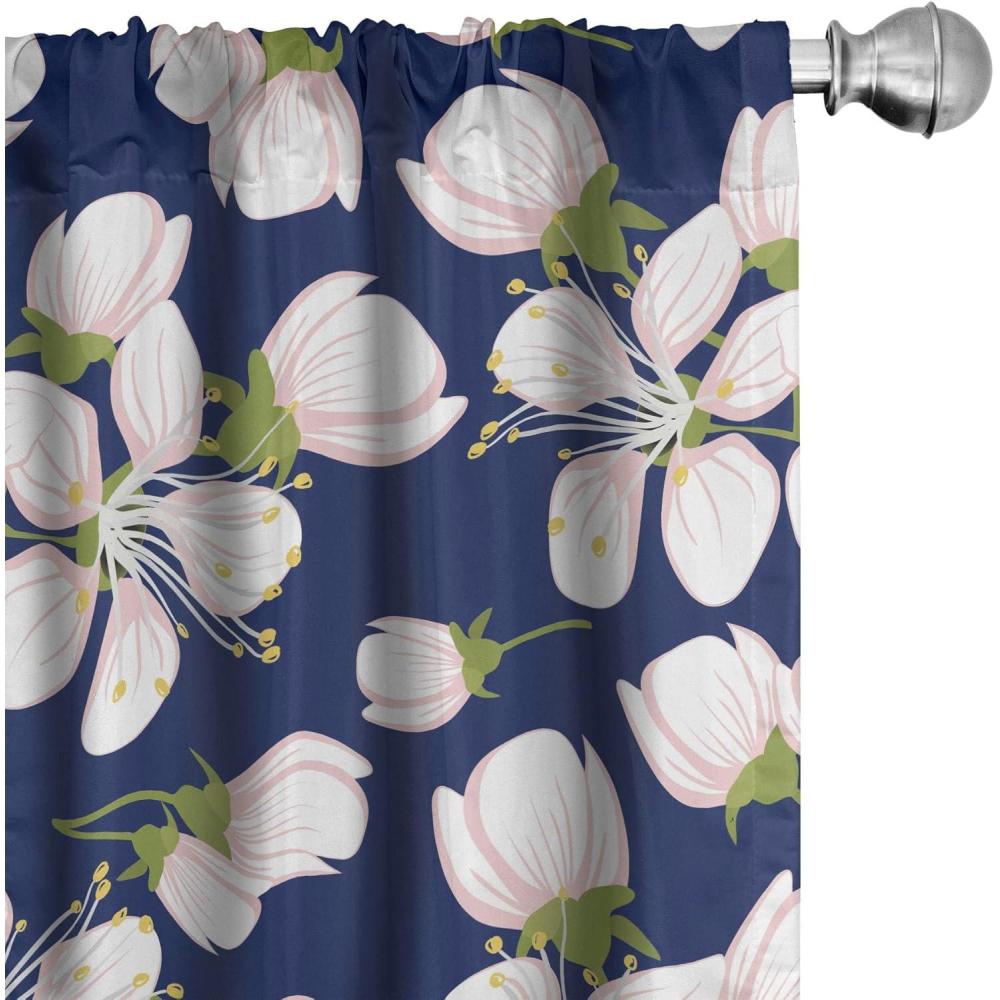imageAmbesonne Nature Themed Curtains Modern Pattern of Tropical Atmosphere Neutral Leaves and Bumblebee Window Treatments 2 Panel Set for Living Room Bedroom Pair of  28 x 84 Purpleblue Sand BrownDark Violet and Soft Pink