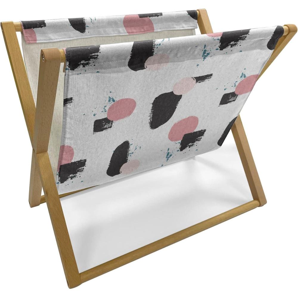 imageAmbesonne Romantic Magazine and Book Holder Continuous Hand Drawn Hearts as Clover Leaves Monochrome Valentines Day Floor Rack Decor for Interior of Home amp Office 22 x 19 Hot Pink and WhiteCharcoal Grey Pink White