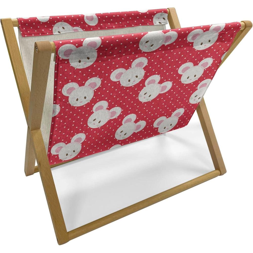 imageAmbesonne Romantic Magazine and Book Holder Continuous Hand Drawn Hearts as Clover Leaves Monochrome Valentines Day Floor Rack Decor for Interior of Home amp Office 22 x 19 Hot Pink and WhiteDark Pink and White