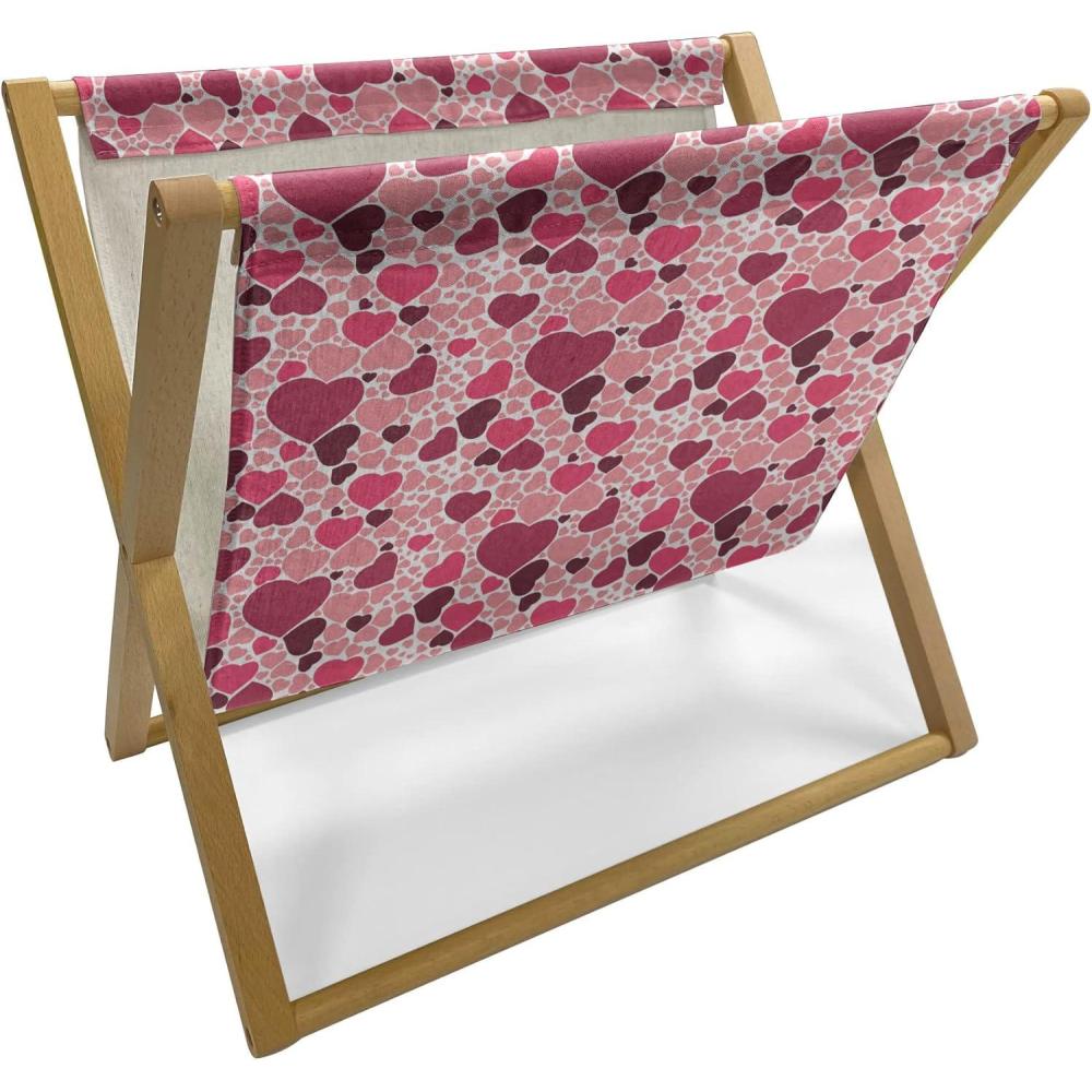 imageAmbesonne Romantic Magazine and Book Holder Valentines Day Pattern with Heart Shapes in Gradient Pastel Love Floor Rack Decor for Interior of Home amp Office 22 x 19 Coral Maroon and MagentaCoral Maroon and Magenta