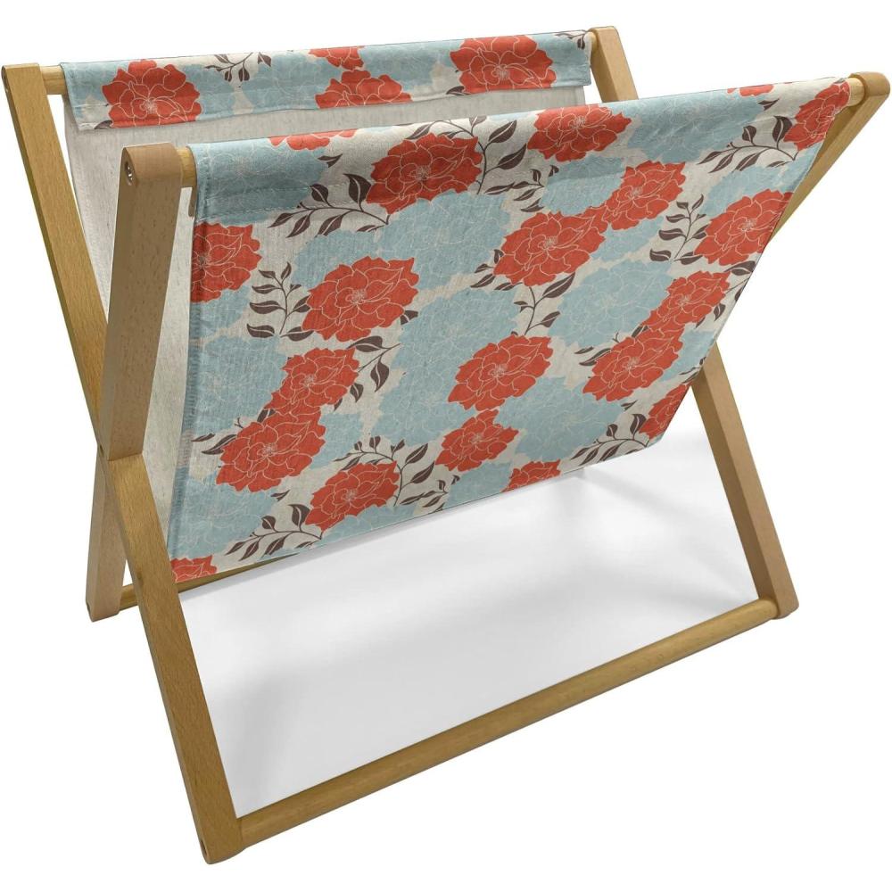imageAmbesonne Rose Magazine and Book Holder Blossoming Romantic Valentines Day Themed Flowers Feminine Style Blooms Floor Rack Decor for Interior of Home amp Office 22 x 19 Magenta Peach and GreenPale Blue Vermilion