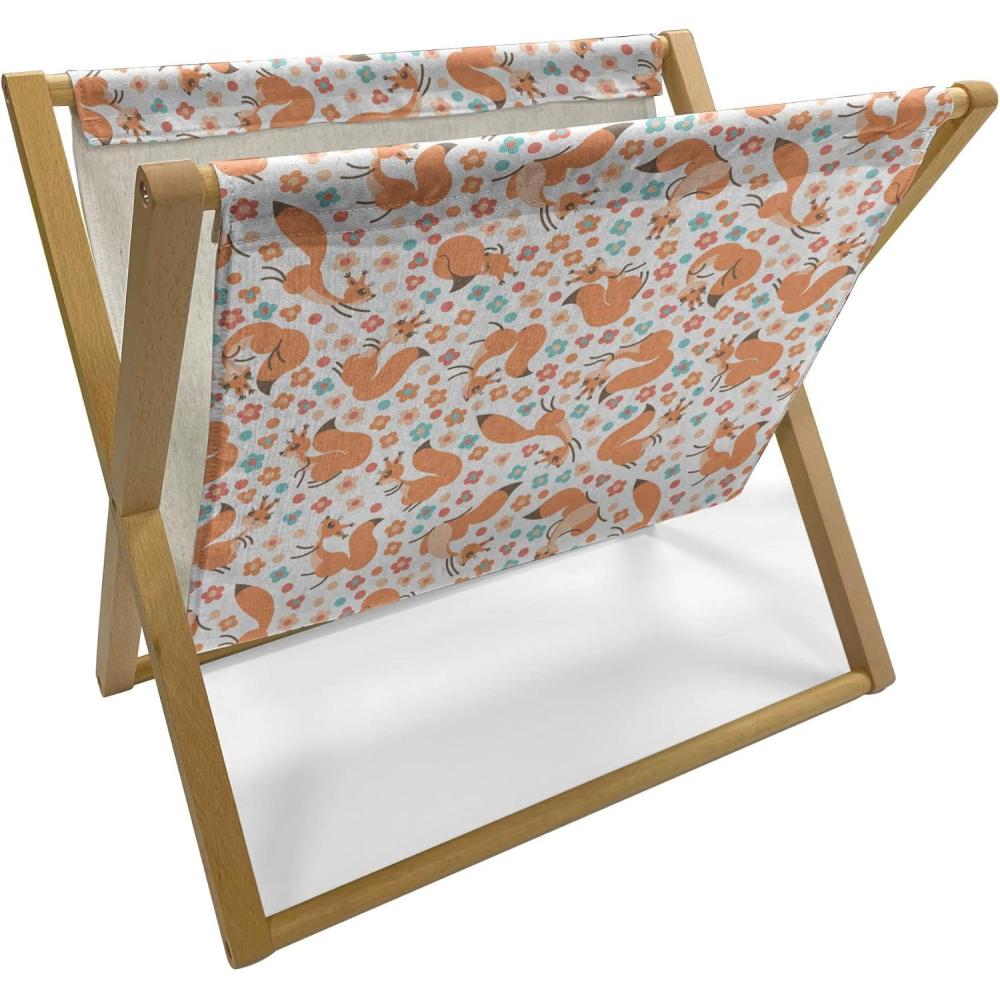imageAmbesonne Rose Magazine and Book Holder Blossoming Romantic Valentines Day Themed Flowers Feminine Style Blooms Floor Rack Decor for Interior of Home amp Office 22 x 19 Magenta Peach and GreenPale Orange Pale Blue