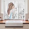 Ambesonne Cartoon Long Kitchen Curtains, Autumn Pattern Owl Fox Squirrel Birds Animal Leaves Print, Two Panels Drapes with Rod Pocket Room Decor, 55″ x 45″, Cream Orange(Blue)