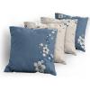 Ambesonne Chocolate Throw Pillow Cushion Case Pack of 4, Parquet Pattern in Wooden Style Geometric Design in Nature Inspired Art, Modern Accent Double-Sided Digital Printing, 20″, Brown Beige(Slate Blue Eggshell)