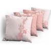 Ambesonne Chocolate Throw Pillow Cushion Case Pack of 4, Parquet Pattern in Wooden Style Geometric Design in Nature Inspired Art, Modern Accent Double-Sided Digital Printing, 20″, Brown Beige(Blush Pale Rose)