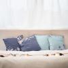Ambesonne Chocolate Throw Pillow Cushion Case Pack of 4, Parquet Pattern in Wooden Style Geometric Design in Nature Inspired Art, Modern Accent Double-Sided Digital Printing, 20″, Brown Beige(Pale Blue Dark Indigo)