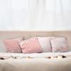Ambesonne Chocolate Throw Pillow Cushion Case Pack of 4, Parquet Pattern in Wooden Style Geometric Design in Nature Inspired Art, Modern Accent Double-Sided Digital Printing, 20″, Brown Beige(Blush Pale Rose)