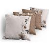 Ambesonne Chocolate Throw Pillow Cushion Case Pack of 4, Parquet Pattern in Wooden Style Geometric Design in Nature Inspired Art, Modern Accent Double-Sided Digital Printing, 20″, Brown Beige(Umber Off White)