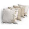 Ambesonne Chocolate Throw Pillow Cushion Case Pack of 4, Parquet Pattern in Wooden Style Geometric Design in Nature Inspired Art, Modern Accent Double-Sided Digital Printing, 20″, Brown Beige(Beige and Eggshell)