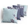 Ambesonne Chocolate Throw Pillow Cushion Case Pack of 4, Parquet Pattern in Wooden Style Geometric Design in Nature Inspired Art, Modern Accent Double-Sided Digital Printing, 20″, Brown Beige(Pale Blue Dark Indigo)