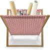 Ambesonne Coral Magazine and Book Holder, Scribbled Little and Big Different Size Heart Forms Love Valentines Mothers Day Theme, Floor Rack Decor for Interior of Home & Office, 22″ x 19″, Coral(Coral White)