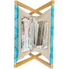 Ambesonne Coral Magazine and Book Holder, Scribbled Little and Big Different Size Heart Forms Love Valentines Mothers Day Theme, Floor Rack Decor for Interior of Home & Office, 22″ x 19″, Coral(Blue)